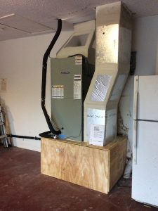 Air Handler installed on reconstructed stand