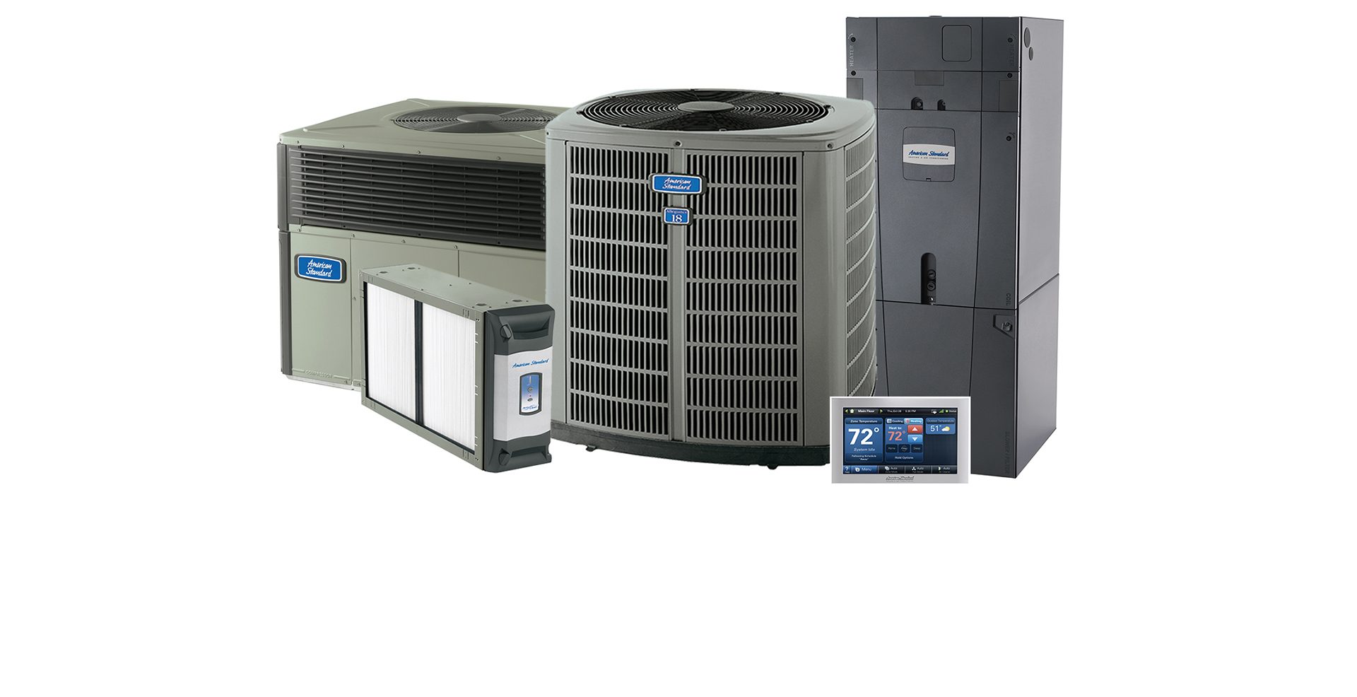 American Standard brand of air conditioning equipment dealer, HVAC Equipment family photo